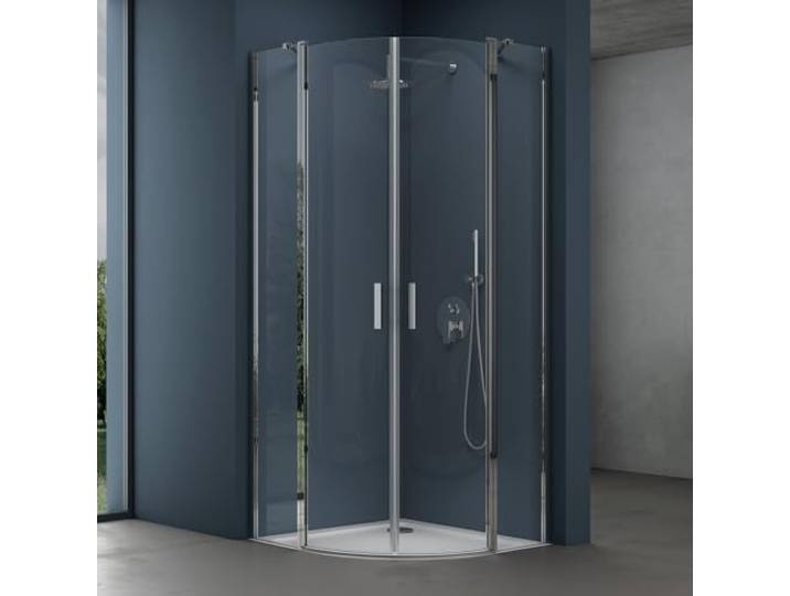 doporro Cabine de Douche Quart de Cercle 80x80x195cm Pare-Douche\, Verre de Sécurité Transparent 6mm\, avec Receveur\, Ravenna52K