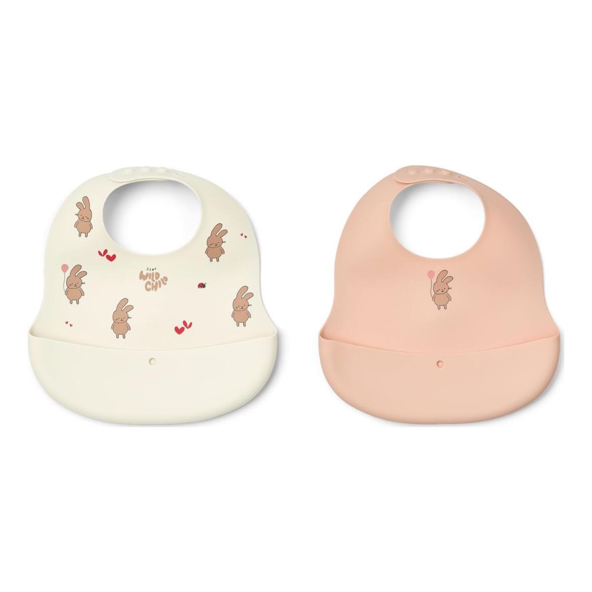 Liewood Ember Printed Bib 2-pack wild child / rosey (2875) ONE SIZE LW20119-2875-ONE SIZE-CU