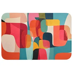 BADEMATTE Formen - Bunt - Abstrakt - Flugzeuge 90x60 cm