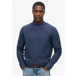 Superdry für Herren. M6110634A Dicker Raglan-Pullover in Marineblau (S), Lässig, Polyester