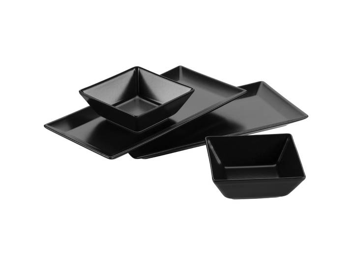 MÄSER Platten-Set Manhattan City Schwarz Porzellan 4 Stk - Platten-Set