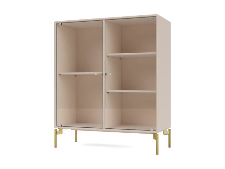 Montana Ripple II Vitrinenschrank 69,6x82,2x30 cm Clay-Beine brass