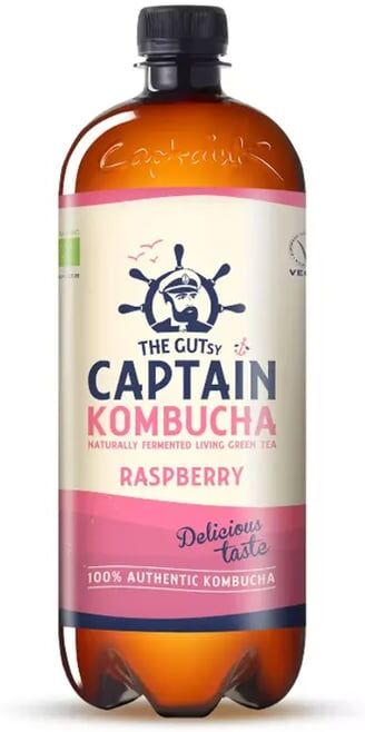 Captain Kombucha Chá Kombucha Bio-Orgânico Raspberry 1000 ml Chá de Framboesa
