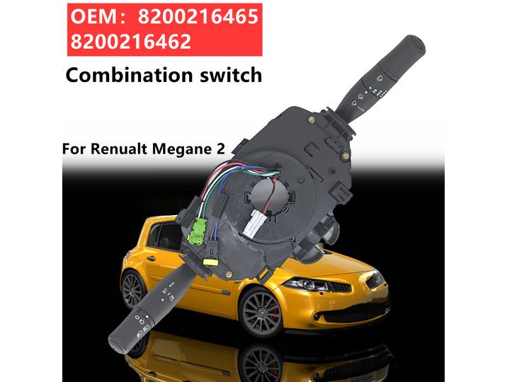 Commutateur de colonne de direction de voiture, interrupteur de clignotant, interrupteur d'essuie-glace, interrupteur combiné pour Renault Megane II 2002-2008 8200216465 8200216462