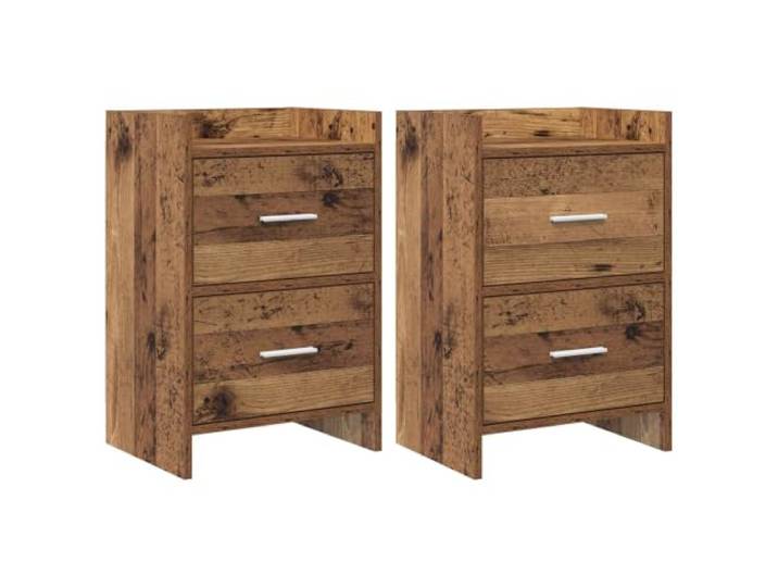 Heofavd Nachttisch 2er Set Altholz-Optik 40x30x60cm Holzwerkstoff