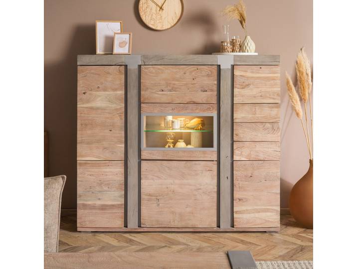 Buffet en bois d'acacia laqué marron AMSTERDAM #107