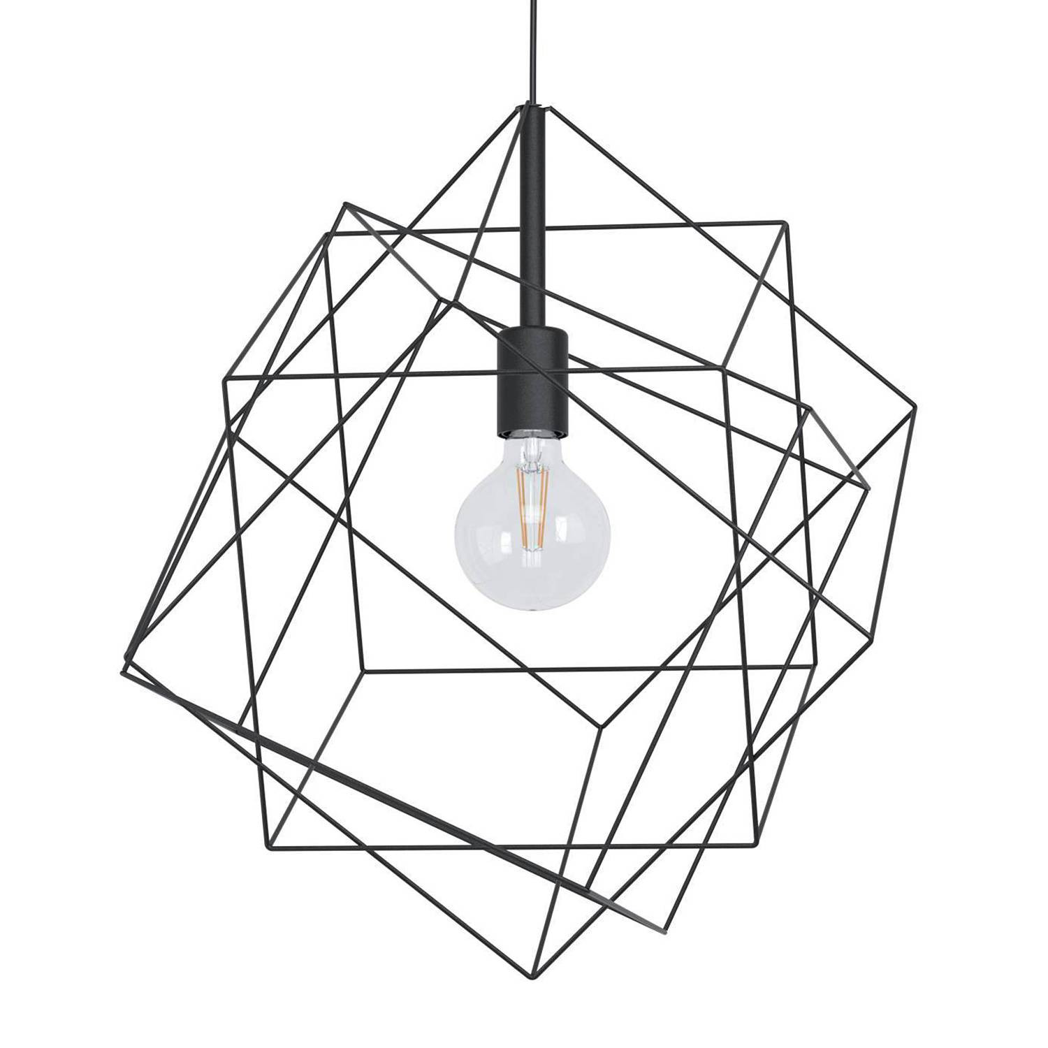 Eglo Straiton Hanglamp, Zwart, Metaal, Ø 52 cm, E27