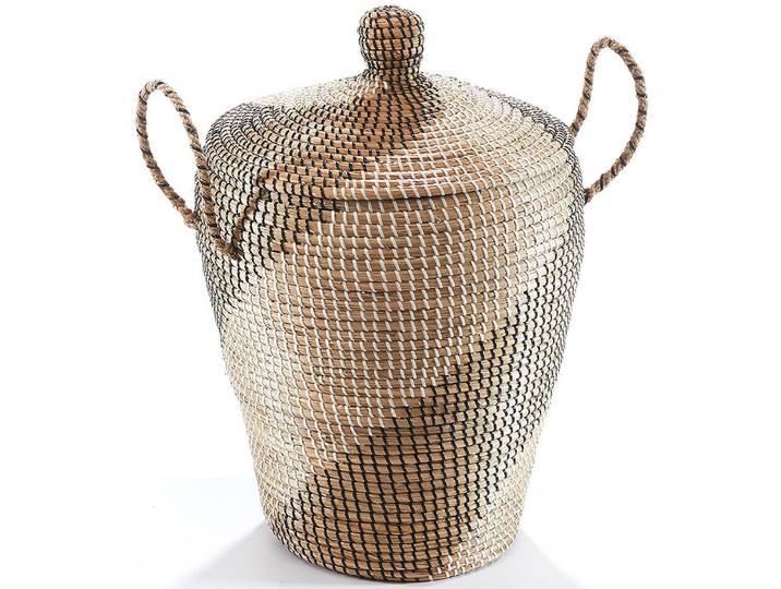 Flechtkorb LOCKER, beige (natur), H:60cm Ø:45cm, Seegras, Aufbewahrungsboxen, Flechtkorb