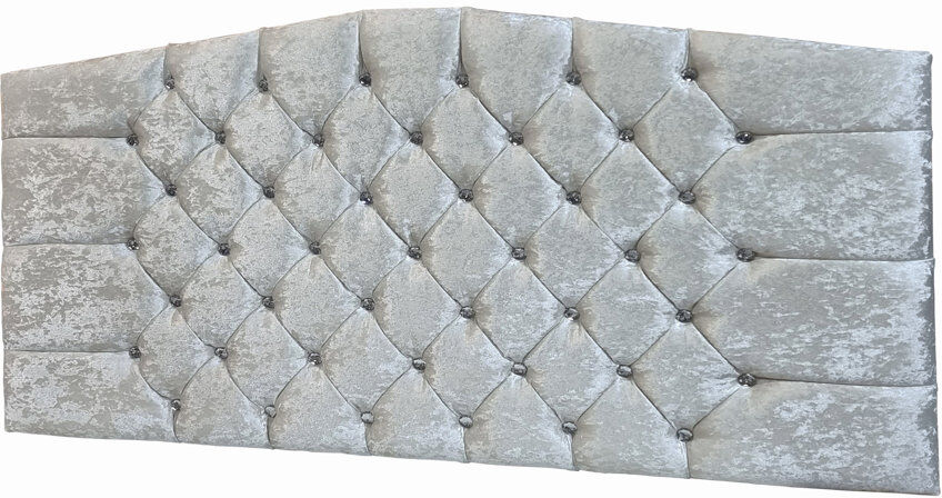 Rosdorf Park Cooksville Upholstered Velvet Small Double (4') Headboard Silver Super King (6')