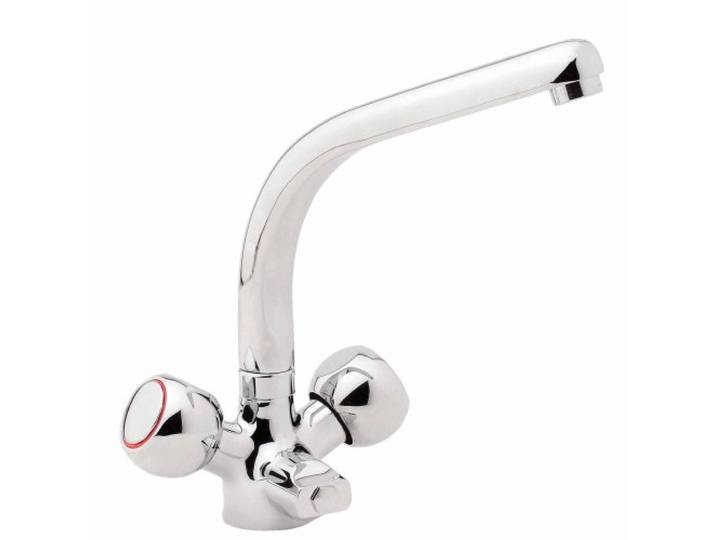 Kirchhoff 10368 2 Griff Spültisch Armatur Cavalli mit Geräteanschluss Chrom