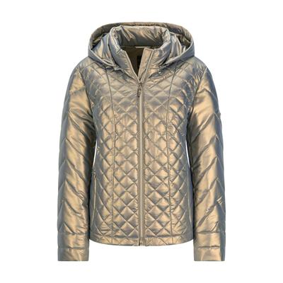 Steppjacke GOLDNER "Metallicjacke mit Kapuze", Damen, Gr. 48, gold (goldfarben), Obermaterial: 100% Polyamid PA., figurumspielend, weit, Jacken Steppjacke, abnehmbare Kapuze