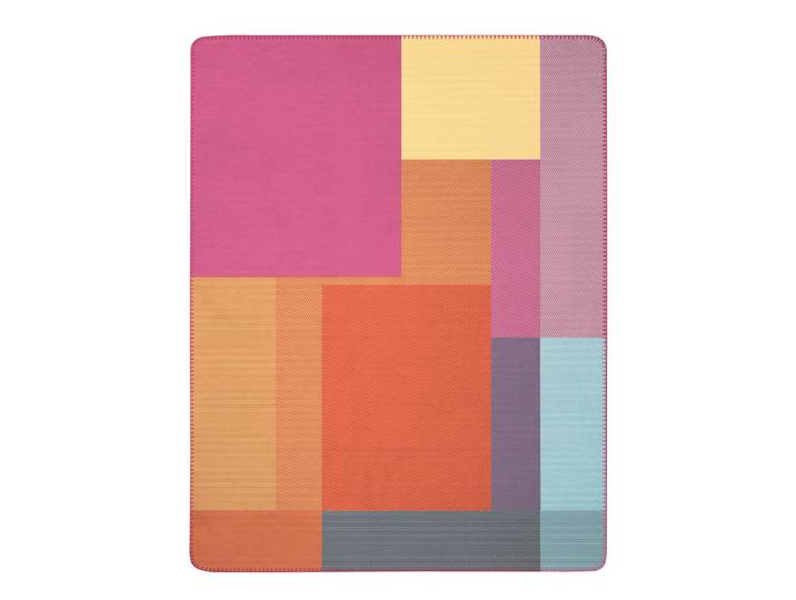 Wohndecke BIEDERLACK Wohndecke Cinque Terre , bunt (multicolor), B:150cm L:200cm, Baumwolle, Polyacryl, Polyester, Wohndecken, Wohndecke, sommerliche Kuscheldecke mit Zierstich