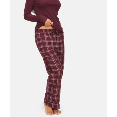 Pyjama HUNKEMÖLLER "Flannel Pyjama Pants", Damen, Gr. XS, lila, 100% Baumwolle, Homewear-Sets Pyjama