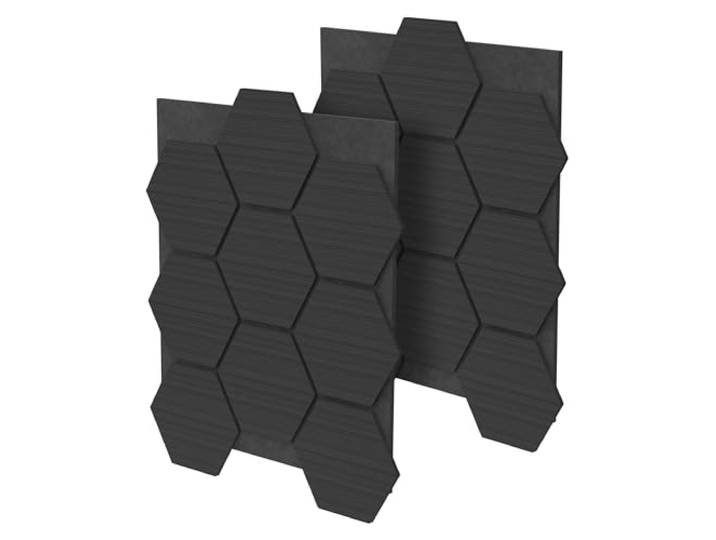 ML-Design 2er Set Akustikpaneele 66x81x2cm für 1m² – Schwarz, MDF Akustikplatten in Hexagon-Holzoptik, Wandpaneele zur Schalldämmung, Wandverkleidung für Büro, Studio, Schallschutz & Akustikbehandlung