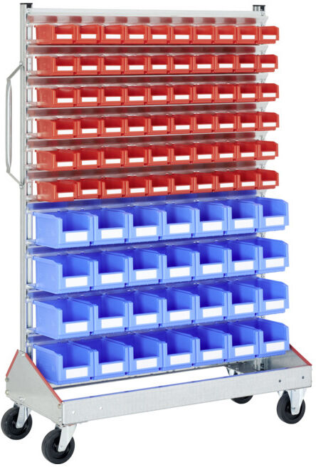 Racks mobiles p 510 Racks mobiles galvanisés Bito bacs bleu et rouge (19517)