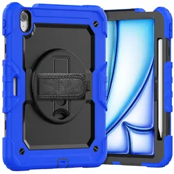 Lobwerk 4in1 Schutzhülle für Apple iPad Air 11 2024 M2 11 Zoll Hard Case + Standfunktion+Tragegurt