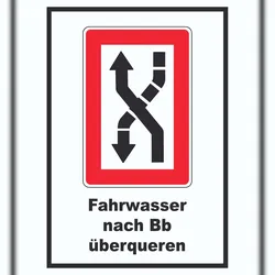 HB-Druck Fahrwasser nach Backbord zu überqueren Symbol und Text A3 (297x420mm)