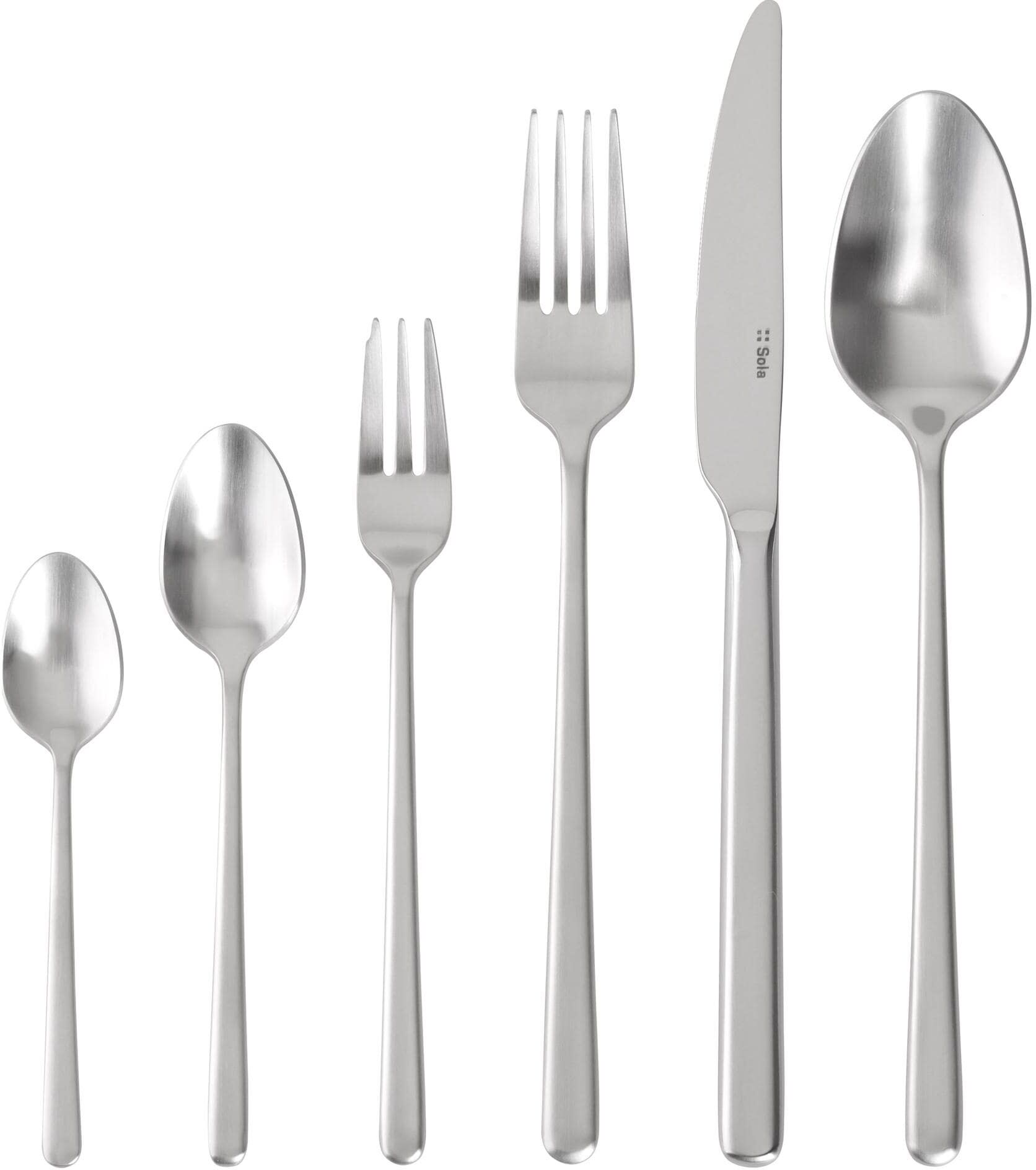 Besteck-Set SOLA "Calgary 36-teilig", silber (silberfarben), 36 Stk., Edelstahl, Essbesteck-Sets, Besteck-Set silberfarben 36 Stk.
