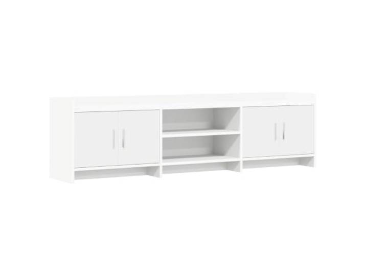 Favemtsl TV-Lowboard Weiß 168x33x47cm Fernsehtisch TV-Schrank Stylische Phonomöbel für Wohnzimmer und Schlafzimmer mit 4 Türen und 2 Fächern aus Holzwerkstoff für geordnete Medien.