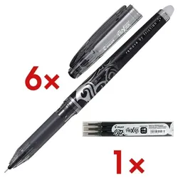 Pilot 6x Tintenroller »FriXion Point« inkl. 3er-Pack Ersatzminen für Tintenroller »Fri schwarz