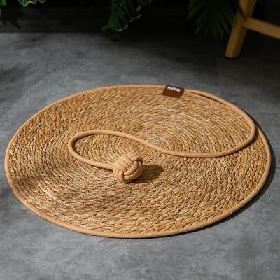 Fusion Finds Natural Cat Scratcher Mat Rattan Cat Scratching Pad Furniture Protector For Cats new Mat And Ball