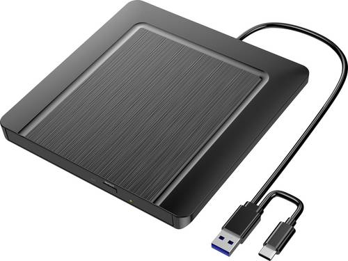 Xlyne DVD-Brenner Extern USB-A, USB-C, USB-A (USB 2.0) Schwarz