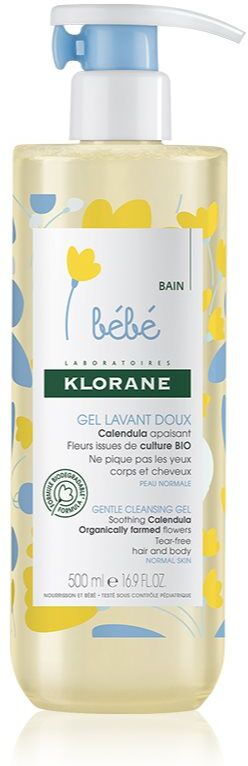 Klorane Bébé Calendula sanftes Reinigungsgel für Kinder ab der Geburt mit Pumpspender 500 ml