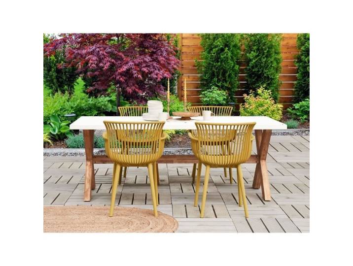 Lot de 4 chaises de jardin jaunes PESARO