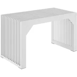 TecTake GmbH tectake Sitzbank, RIBB, lackierter Bambus, Lamellenoptik, mit Winkelverstärkung, belastbar bis 350 kg, bodenschonende Filzgleiter, weiß