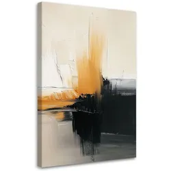 LEINWANDBILD Schwarz goldene Glamour Abstraktion 80x120cm