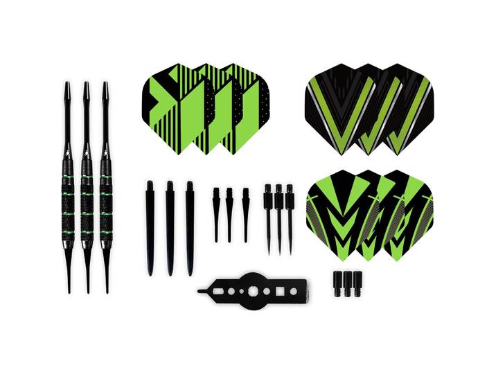KOOR Dartpfeile-Set Alli Grün/Schwarz 32-tlg - Farbe: Schwarz, Grün