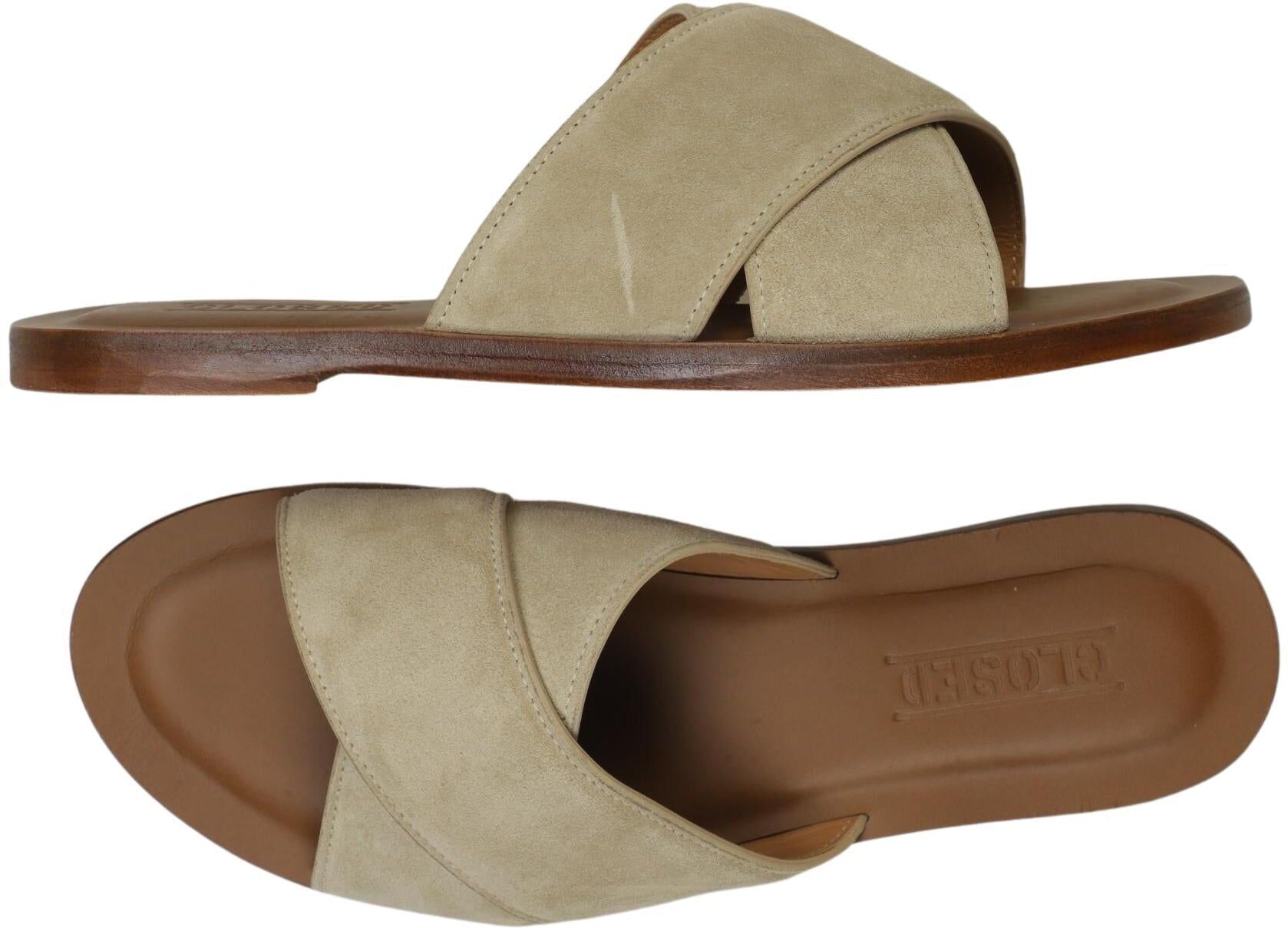 Closed Damen Sandalen, Beige, Gr. EU 39, Leder - Second Hand