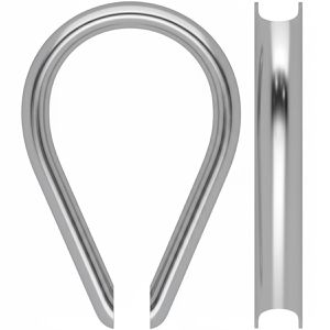 Dörner+Helmer Kausche 4916114 , DIN 6899, für 6 mm Seildurchmesser, aus Edelstahl, 2 Stück