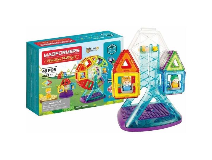 MAGFORMERS Carnival Plus 48 Piece Magnetic Building Set. Makes Fair Rides With Konstruktions-Spielset, (Packung)