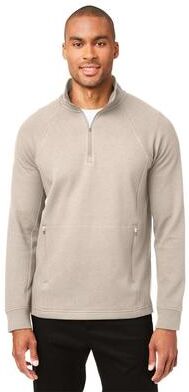 North End NENE200 Men's Rhythm Waffle Quarter-Zip Pullover T-Shirt in Oatmeal size XL   60/40 Cotton/Polyester NE200