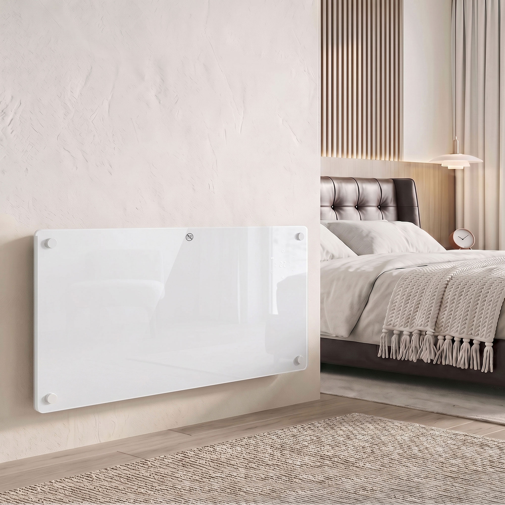 Homcom Stufa Elettrica 2000W Termoconvettore Elettrica da Parete e Terra, Compatibile con Alexa e Google Home, Bianco   Aosom Italy