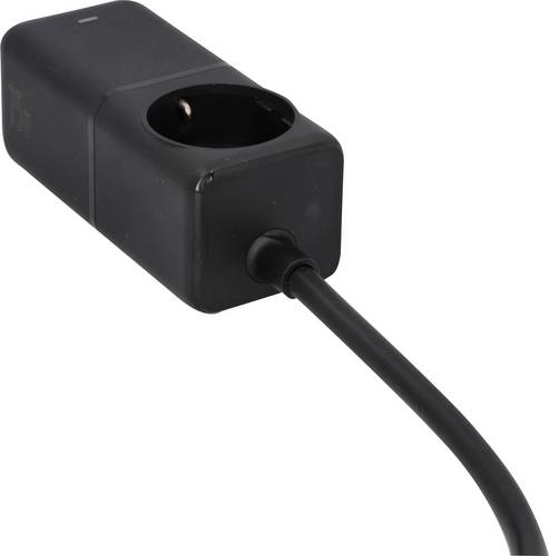 Unitec Steckernetzteil, einstellbar Schutzkontakt-Steckdose Schwarz Innenbereich, Steckdose mit Ein-/Aus-Schalter
