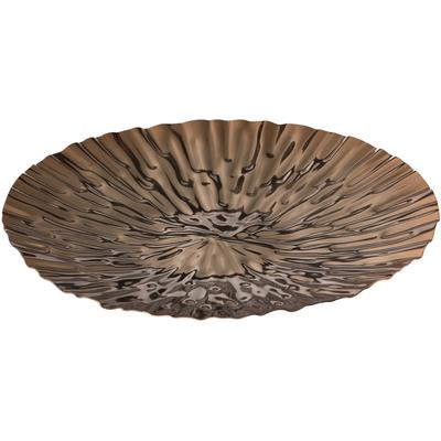 Dekoschale CREATIV HOME "Schale", braun (rosegold), H:5cm Ø:25,5cm, Dekoschalen, mit Wellenstruktur