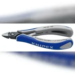 KNIPEX Präzisions-Elektronik-Seitenschneider, spitz mit Drahtklemme, 125 mm