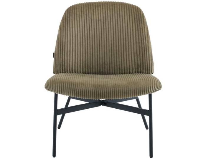 Fauteuil en velours côtelé vert kaki - Petra
