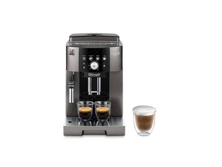 De'Longhi Magnifica S Smart ECAM250.​33.​TB, Automatische Kaffeemaschine mit Milchaufschäumer, Kompakt, Bean-to-Cup Kaffeevollautomat, Manuelles Milchaufschäumen, 4 One-Touch Rezepte, Titan Schwarz