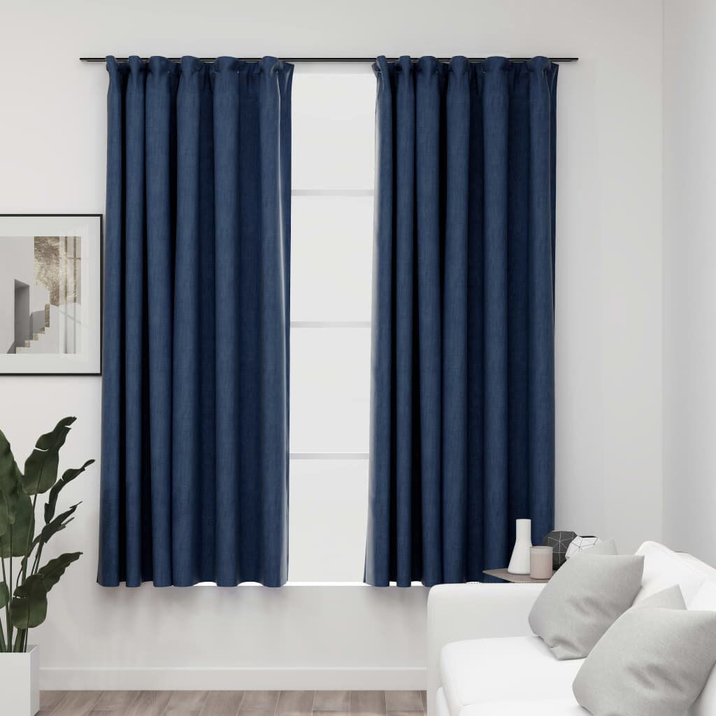 Etta Avenue Blackout Curtain Blue Width 140 x Drop 175 cm