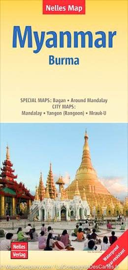 Nelles Verlag Carte routière imperméable - Myanmar (Birmanie)   Nelles Map