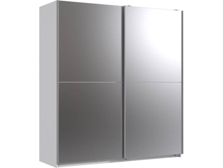M Möbel-Direkt Deutschlands schnelle Möbel Kleiderschrank Queen in Weiß – Schwebetürenschrank in Breite 135 cm mit Zwei Spiegeltüren