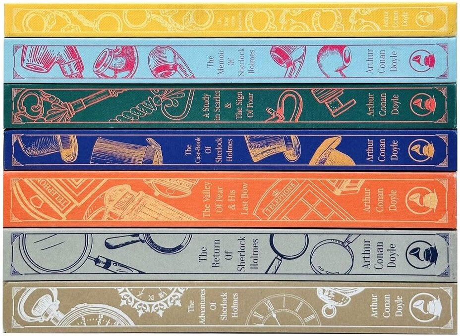 Classic Editions Sherlock Holmes Complete 7 Books Hardback Collection Set by Sir Arthur Conan Doyle - Classic Detective Fiction - Adventures, Return, Hound & More