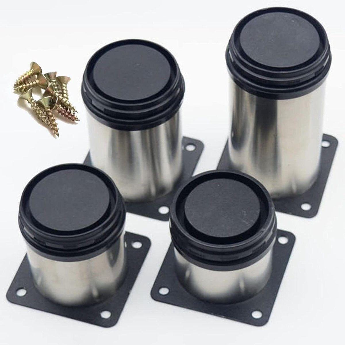 Bankpoten Set Zilver 10 cm - Verstelbare en Krasvrije Meubelondersteuning