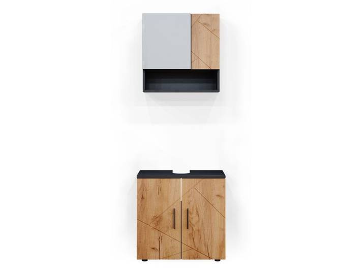 Meubles bain Irma 2 pièces Chêne doré/Anthracite Vicco 36807