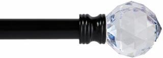 "Kenney® Harris 1/2"" Petite Café Decorative Window Curtain Rod, 28-48"", Matte Black"