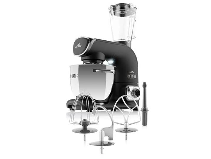 ETA Gratus Evo Elegance Küchenmaschine I 1200 W I 6,7L I Edelstahlschüssel I Planetenrührwerk I Küchenhelfer für Teig, Sahne, Mixen & mehr I schwarz