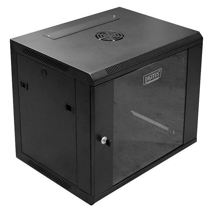 Digitus Wallmount cabinet 9U, 600x450mm, black RAL 9004 (9 HE, 19 Zoll Rack) (DN-W19 09U/450/B)